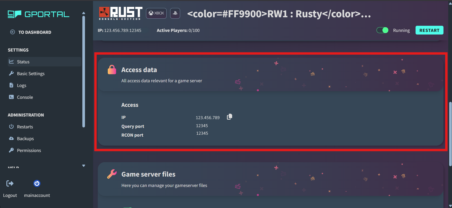 Gportal Access Data