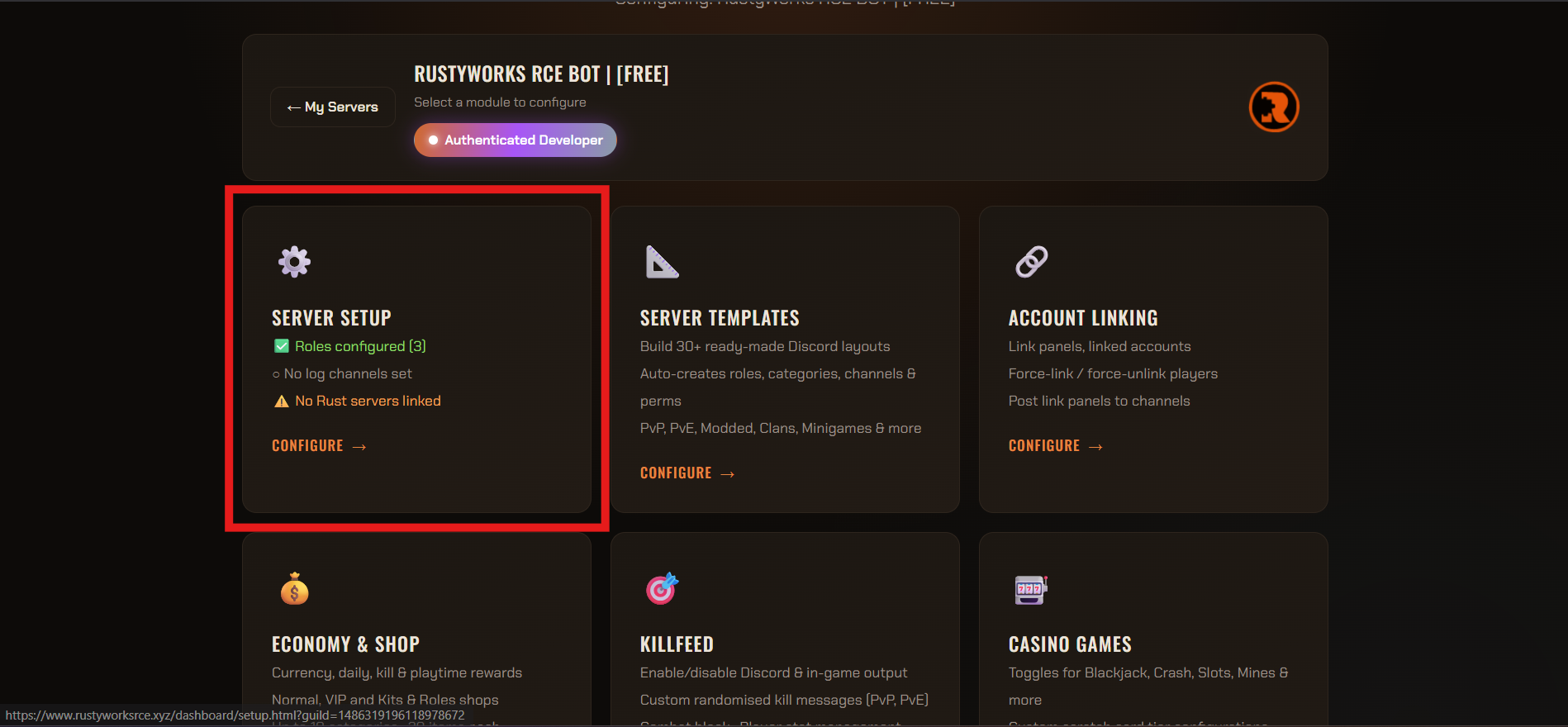 Dashboard Modules View